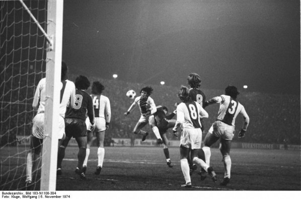 Fußball-Europapokalspiel 1. FC Magdeburg - FC Bayern München am 6.11.1974